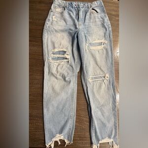 American Eagle Outfitters Ripped Light Gray Skinny Jeans